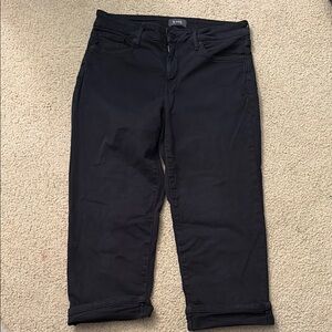 NYDJ Black Ankle Cropped Jeans with Slim Fit